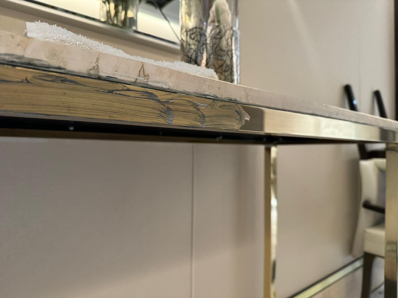 Marble console table restoration — after