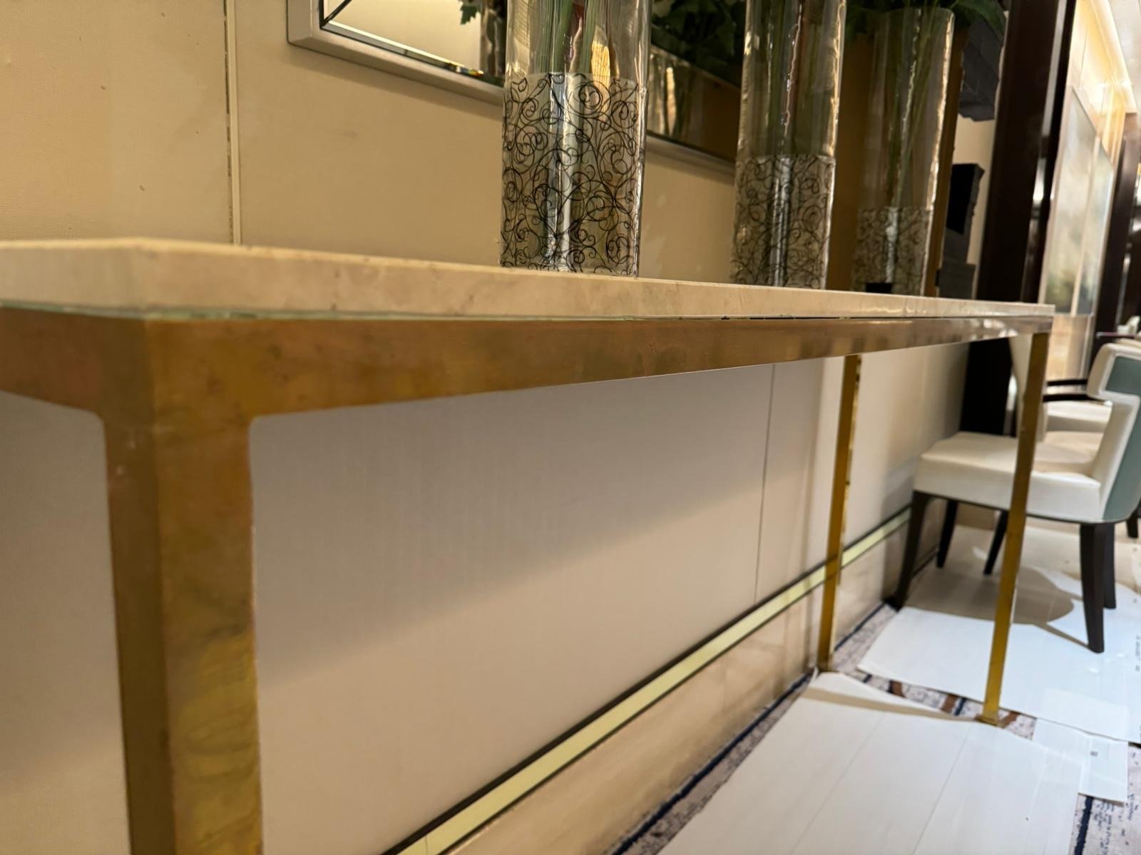 Marble console table restoration — before