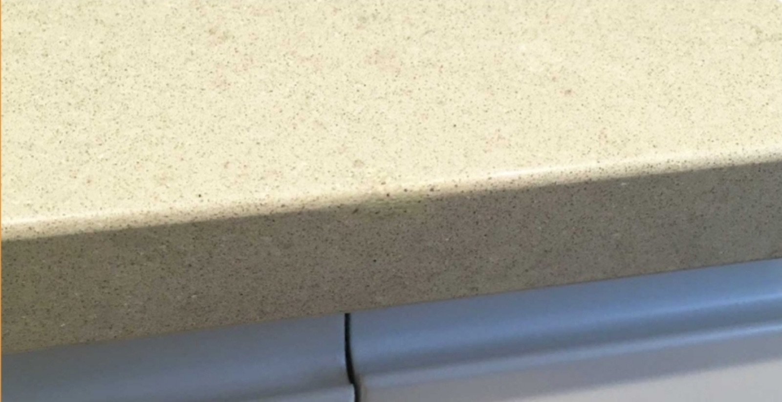 Quartz worktop chip repair — after