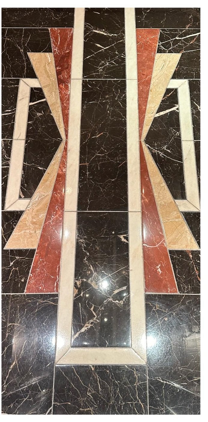 Marble medallion floor restoration — after